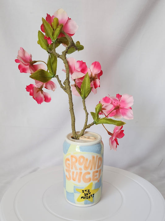 Ceramic sky juice can vase
