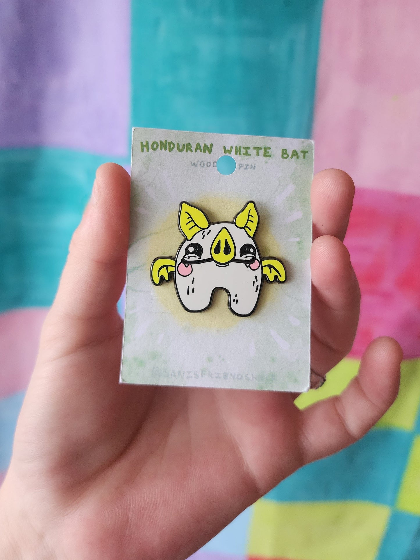 Honduran bat enamel pin