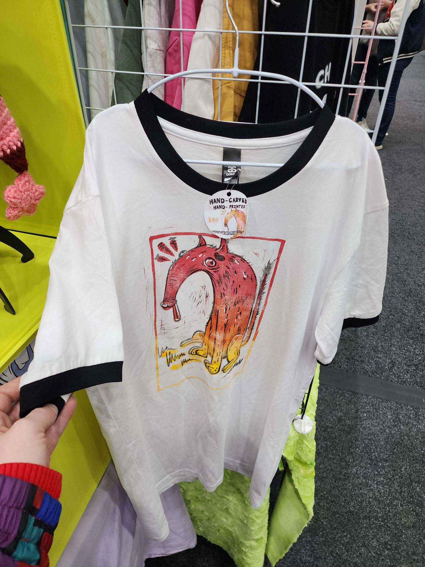 Linoprinted dog shirt