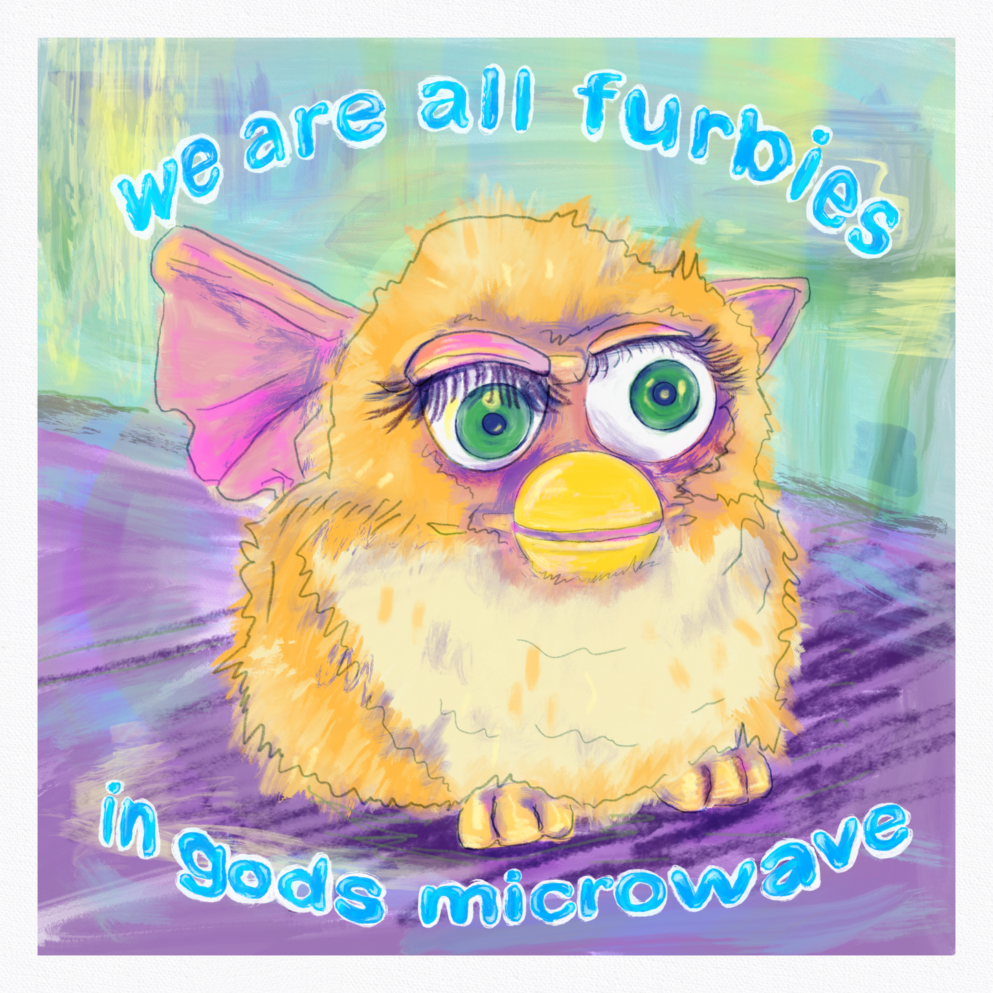 Furby microwave print