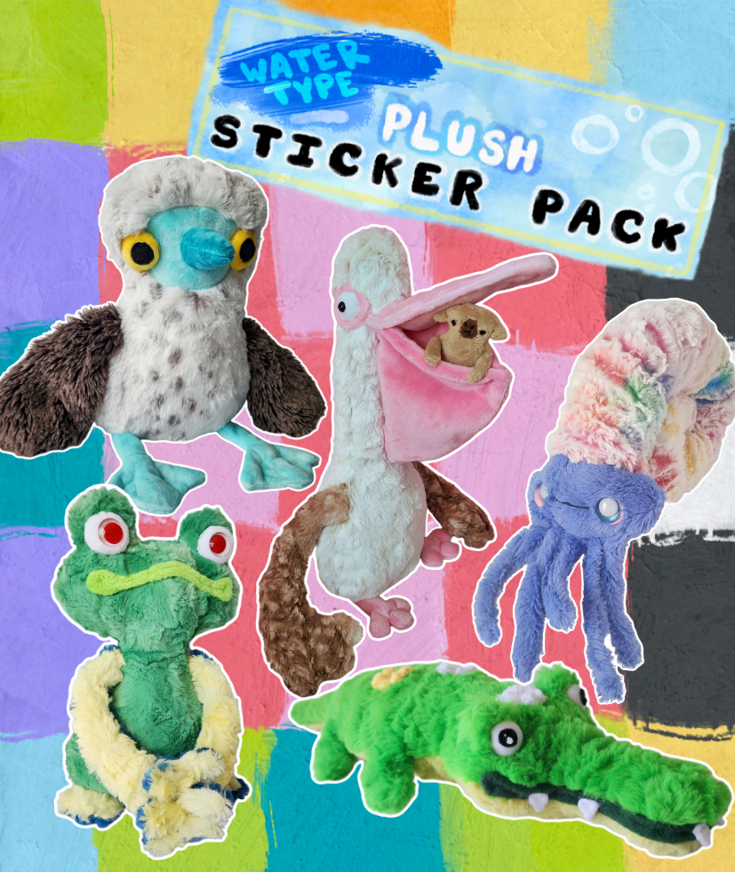 Sticker pack - water type plush