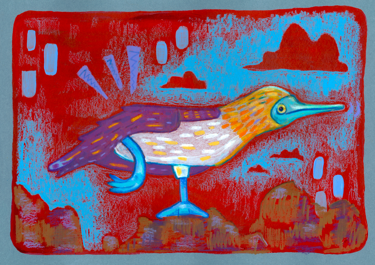 Blue footed booby print