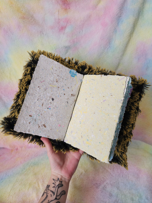 Handmade book - fuzzy bee
