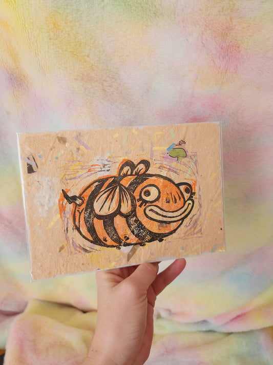 Bee lino print - assorted