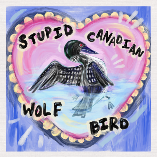 Canadian wolf bird print