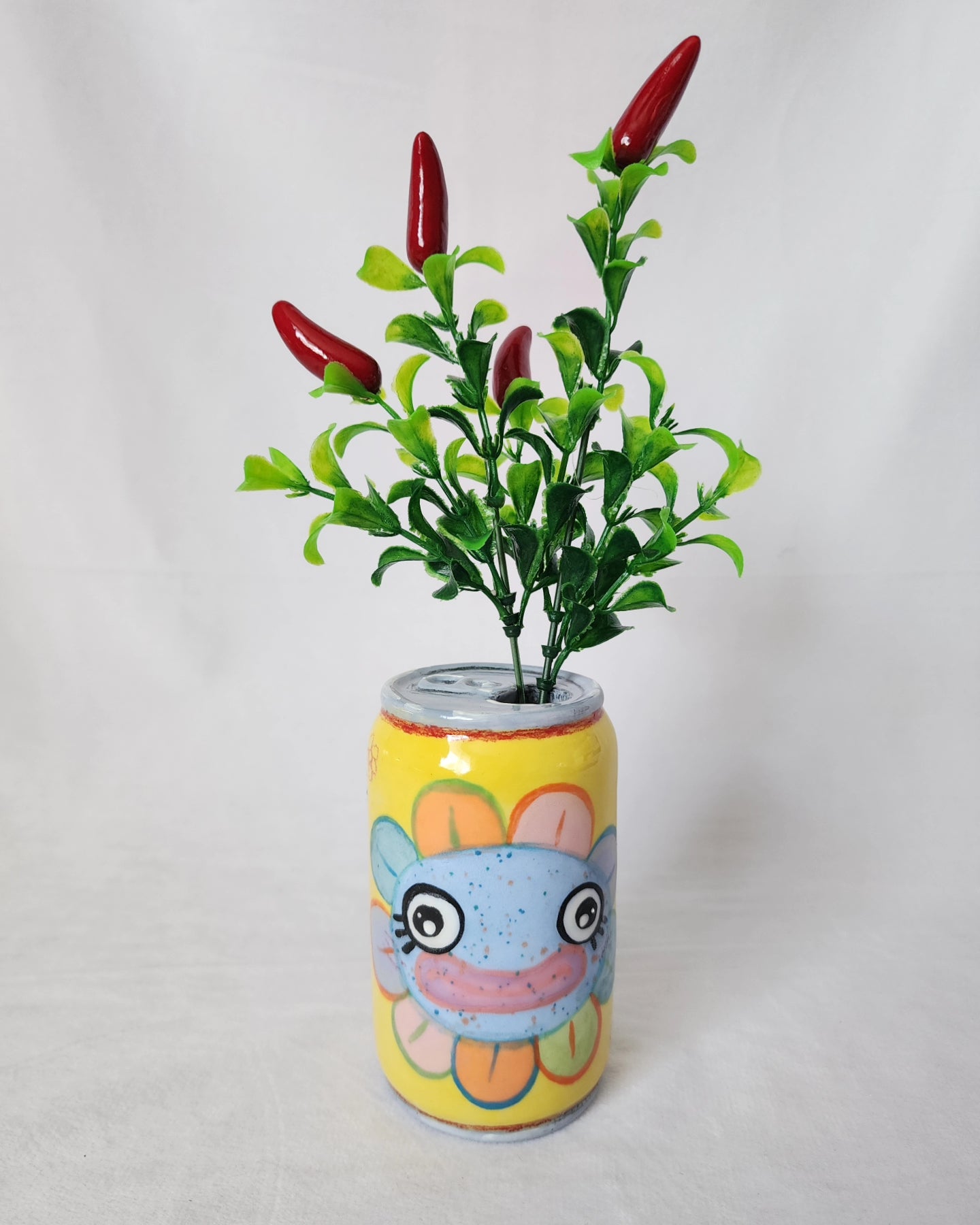 Ceramic Sani face can vase