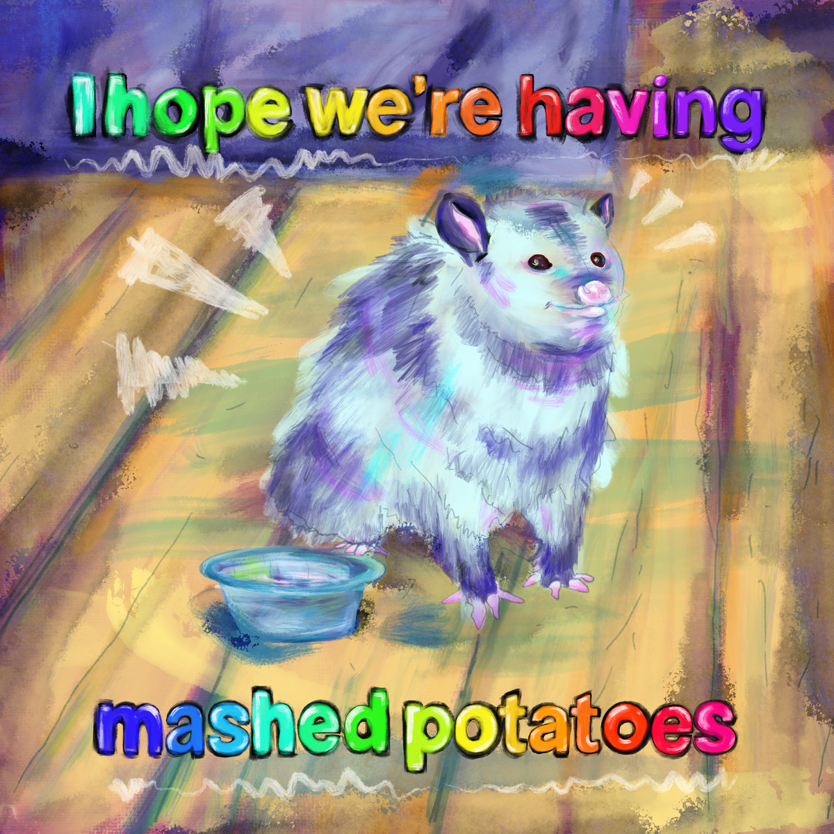Mashed potatoes digi-oil print